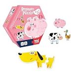 TOI Large Piece Toddler Jigsaw Puzzles for Kids 2-3 Year Old, Animal Shaped Big Puzzles for Beginner, Preschool Puzzle for Toddler Learning, Farm Animals