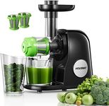 Juicer Machines, HOUSNAT Slow Masticating Juicers Whole Fruit and Vegetable, Professional Cold Press Juicer Extractor with Quiet Motor and Reverse Function Easy to Clean, Brush & Recipes Included