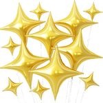 Gold Star Balloons,12Pcs Four Angle