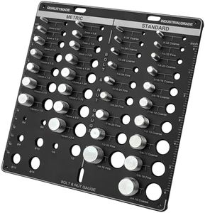 42 Nut and Bolt Thread Checker, Bolt Size and Thread Gauge, 19 Standard & 15 Metric Sizes & 8 Drill Bit Gauge Bolt and Nut Identifier Gauge with 6 Inch and 15 Centimeter Ruler Black