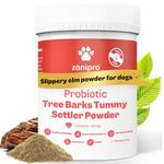 Zanipro Slippery Elm Powder & Tree Barks Powder for Dogs with Added Probiotics, Daily Digestive Supplement for Upset Tummy, 100% Natural Stomach Settler 150g