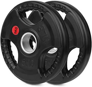 wuuhoo® Disques d'haltères Olympiques Jan – Plaques de Poids, Set de 2 pièces, Plaque de Caoutchouc Solide Noir et avec des poignées – Équipement de Gym à Domicile