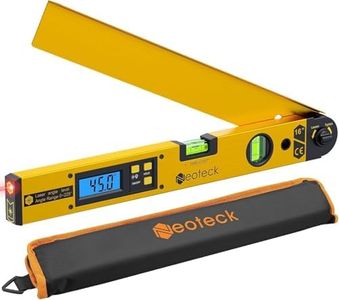 Neoteck 225° Aluminum Digital Angle Finder with Laser (Class 2 Laser,<1mW),400mm Angle Ruler Protractor with Bubble Level,LCD Display for Woodwork,Construction,Tile Installation,Picture Hanging-Golden