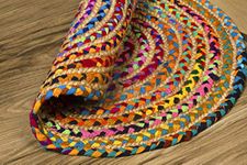 Bucket fly Jute and Cotton Round Rug/Carpet for Bedroom Living/Dining Room Jute Rugs/Doormat Round (Jute,Cotton 150cm)