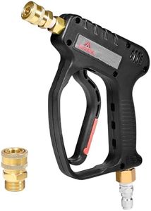 YAMATIC Pressure Washer Short Gun 5000 PSI - 3/8" Swivel Plug & M22-14mm Coupler, Power Washer Stubby Trigger Handle with 1/4" Quick Connect for Foam Cannon Car Wash