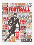 SXCHEN Soft Throw Blanket Plush Cozy Warm Lightweight Fuzzy Blankets for Couch Bed,Throws with Football Player Silhouette Typography Personalized Print Gifts for Coach Sport Fans Game Day 60" x 80"