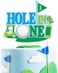 Hole In One Golf Happy 1st Birthday Cake Topper - Golf Ball Cake Topper For Baby Shower Sports Birthday Party Supplies - Golf 1st Birthday Party Decoration for Golfer Fans