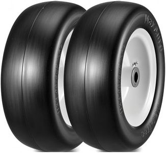 MaxAuto 11x4.00-5 Lawn Mower Tires Flat Free, Smooth 11x4 5nhs Zero Turn Front Wheels and Tire, 3/4" Bushings, 3" -3.5"-4"-4.5" Centered Hub, 350lbs Capacity, 2 Pack