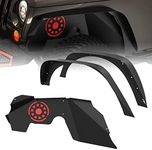 OEDRO Front Inner Fender Liners Flat Front & Rear Flares Compatible with 2007-2018 Jeep Wrangler JK & JKU Unlimited, Off-Road Bolt-on Style Steel Liner Set