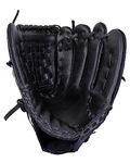 Softball Baseball Left Hand Glove, Mitts Black Leather