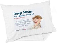 ZPECC Toddler Pillow with Pillowcase - 13 x 18 Organic Pillows for Sleeping, Soft Breathable Small Kids Pillow for Crib, Toddler Bed, Travel, White Stripe (Intended for Age 2 and up)