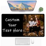 Yzppdhfc Large Custom Desk Mat, Custom Mouse Pads with Photo Text, Gifts for Men Women Boyfriend Girlfriend Husband Dad on Birthday Anniversary Christmas