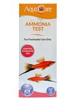 AquaCare Ammonia Liquid Test Kit, Aquarium Water Test Kit For Freshwater Fish Tanks (40 Tests)