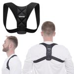 GYM RAG Posture Corrector for Men & Women - Comfortable Upper Back Brace, Adjustable Back Straightener Support for Shoulder, Neck & Back (Medium)