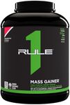 Rule One Proteins, Mass Gainer-Strawberries & Crème, High-Calorie Weight Gain Formula w/ 1,220+ Calories, 250g+ Complex Carb Blend, 40g All-Whey Protein, 8g Fat Per Serving, 6 Pounds, 8 Servings