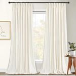 StangH Ivory White Pinch Pleat Curtains Super Soft Velvet Light Dimming Privacy Protect Window Drapes for Nursery Kids Bedroom Luxury Home Decor for Dining Room, W52 x L84, 2 Panels