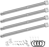 Denmay 31 cm - 45 cm Universal Stainless Steel Burner Replacement Parts for Landmann, Enders, Tepro, Taino, Campingaz, Outback, Barbecook and Other Grills, Pack of 4