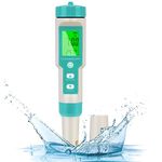 PH Meter, 5-in-1 PH/TDS/EC/Salinity/Temperature Water Quality Tester, LCD Green Backlight Display Water Quality Tester for Aquarium/Hydroponics/Drinking Water/Pool/Pond