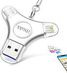 iDiskk 128GB MFi Certified Memory Stick for iPhone Photo Stick Storage Flash Drive for iPhone iPad and Android Samsung Google Phones, ONE-Click Backup Photos/Videos for iPhone iPad Photo Storage