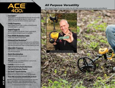 Garrett ACE 400i Metal Detector – Lightweight, High Sensitivity