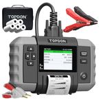TOPDON BT600 Plus Car Battery Tester, Battery Analyzer for 6V/12V/24V, 12V/24V Cranking/Charging/System Tests, Resistance and Sequence Tests, 3.5" Screen with Built-in Battery and Printe