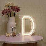 GUOCHENG LED Neon Letter Lights Alphabet Light Up Letter Sign Battery&USB Power Marquee Neon Letter Lights for Christmas Wedding Home Party Decoration D