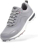 FitVille Wide Men's Spikeless Golf Shoes, Professional Water Resistant Mens Golf Shoes for Course, Outdoor | Pro-GreenEase V7 Grey