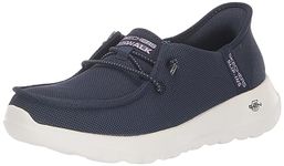 Skechers Women's Hands Free Slip-ins Go Walk Joy Moc Toe Casual Shoe Sneaker, Navy/Lavender, 7.5 Wide