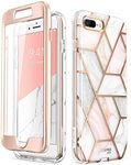 i-Blason Cosmo Glitter Clear Bumper Case for iPhone 8 Plus/iPhone 7 Plus, Marble - 5.5 inches