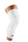 McDavid 6446X Teflx Extended Cuff Padded Leg Support Sleeves 1 Pair, White Small