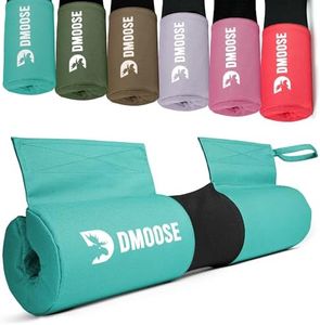 DMoose Fitness Barbell Pad for Hip Thrust, Squat & Lunges - Non-Slip Thick Foam Cushion for Neck and Back Support with Two Straps - Hip Thrust Pad for Leg Day - Fits All Olympic Bars (Baby Blue)