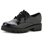 WHITE MOUNTAIN Women's Shoes Gleesome Oxford Flat, Black/Patent, 11