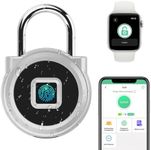 eLinkSmart Gym Locker Padlock, Fingerprint or Remote Authorized Unlock, Unlock Record, Schedule, IP65 Waterproof, Security Keyless Smart Lock for School/Gym Locker, Backpack, Travel Luggage, Silver