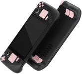 eXtremeRate Cherry Blossoms Pink Replacement Full Set Buttons for Steam Deck, DIY Custom ABXY D-pad Trackpad Bumpers Triggers Buttons for Steam Deck LCD Handheld Console - Console NOT Included