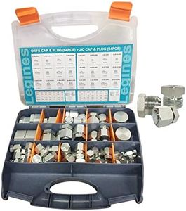 JIC and ORFS 128pcs Industrial Hydraulic Hose Tube and Pipe Fitting Kit Cap and Plug Kits with Galvanized 45# Steel and Precision Threading in ORFS and 37° Dash Sizes 4 6 8 10 12 16