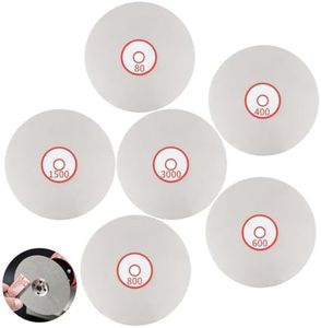 Homaisson 6 PCS Diamond Polishing Disc Set, 6 Inch Diamond Flat Lap Discs, 80/400/600/800/1500/3000 Grit Wheel Lapping Grinding Discs for Sand Stone Granite Glass (White)