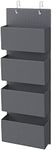 SONGMICS Over-Door Storage with 4 Pockets, Wall Hanging Storage Organizer, Practical and Spacious, for Children's Room Office, 13.2 x 4.7 x 39.4 Inches, Gray URDH04G