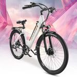 MOVCAN Electric Bike for Adult,500W(Peak 1000W) Motor Up to 28MPH 40Miles, Removable Battery 48V 13 AH,Fat Tire Electric Bike 26" Tires,Mountain Ebike with 7-Speed,Commuter Electric Bicycle, White