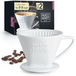 Moritz & Moritz Coffee Dripper Ceramic Size 2 - Excellent Aromatic Coffee Flavour - Coffee Filter for 2-3 Cups - Coffee Filter Cone Porcelain in White