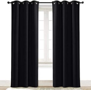 NICETOWN Soundproof Thermal Insulated Blackout Curtain Thermal Insulated Solid Grommet Room Darkening Drape for Dining Room (Single Panel, 42 inches by 84 inch, Black)