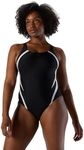 Speedo Women's Standard Swimsuit One Piece Creora Highclo Quantum Splice High Cut Solid - Fusion Black, Size 10