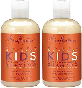SheaMoisture's Mango and Carrot Extra-Nourishing Shampoo gently cleanses and detangles children's fine and delicate hair. Helps nourish and strengthen hair, while protecting against breakage.