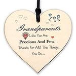 HONZEE Gifts for Grandparents Like You Are Precious And Few Thank You For All The Things You Do Wooden Hanging Plaque Sign Love Sign Grandad Nan Grandma Gift Wood Plaques