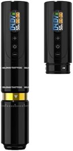 Tattoo Machine with Two Fast Charging Batteries Digital LED Display Rotary Tattoo Pen for Artists Black
