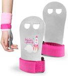 BRAMASOLE Gymnastics Hand Grips Wristbands Sets 1 Pair for Girls Youth Kids, Gymnastic Bar Palm Protection & Wrist Support, Premium Accessory for Workout Exercise Sports (Never Give Up, Medium)