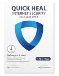 Quick Heal Internet Security Renewal Upgrade - 1 Users, 1 Year (Single Key) (Email Delivery In 1 Hour- No Cd)- Existing Internet Security Single User Subscription Needed