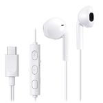 JVC USB-C Wired Earbuds Headphones, Delay-Free for Videos and Gaming, Built-in DAC Reduces Noise and Improves Sound Quality, 10.7 mm Diameter Neodymium Drivers - HAFR17UCW (White)