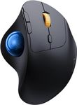 ProtoArc EM04 Wireless Bluetooth Trackball Mouse, 2.4G Ergonomic Rechargeable Mice with 5 Adjustable DPI, Thumb Control, 3 Device Connection, Smooth Tracking, for PC, iPad, Mac, Windows-Blue