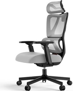 ProtoArc EC100 Ergonomic Office Chair – Computer Desk Chair for Work with 10cm Thicker Spring Cushion, Lumbar Support, Adjustable Armrest & Headrest, Swivel Mesh Chair for Home Office, Grey