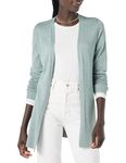 Amazon Essentials Women's Lightweight Open-Front Cardigan Sweater, Sage Green Heather, Large